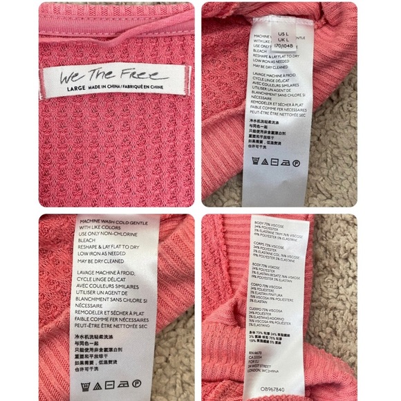 Free People Santa Clara Thermal Slouchy Top in Prairie Rose Size Large, OB967840 - Picture 12 of 16
